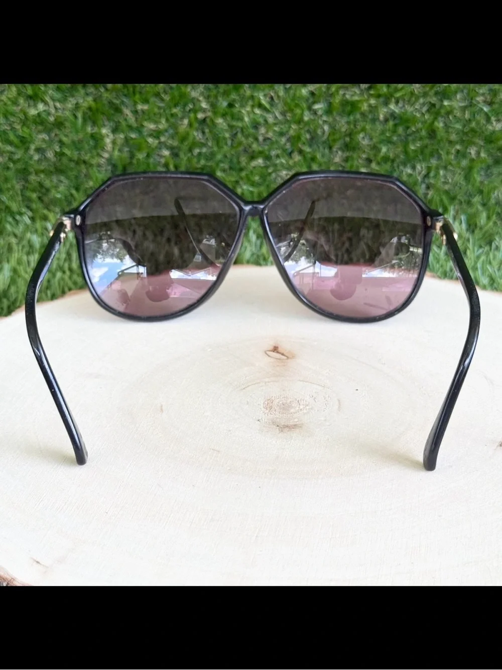 VTG Silhouette SPX M1135 Black Gold Angular Geometric Sunglasses Austria 80s